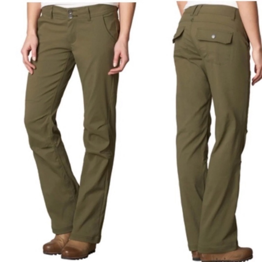 Prana Olive Green Halle Pants 16 Cropped Convertible Hiking Outdoors Cargo Sage